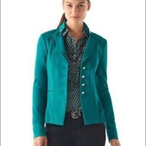 White House Black Market teal military blazer